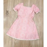 ราคา ชุดเดรสสีชมพู งานป้าย dress world (1691623110)