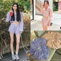 ราคา Casa striped set ชุดเซ็ทลายทางสีฟ้า จากร้าน Everyday.xboutique (23166158424)