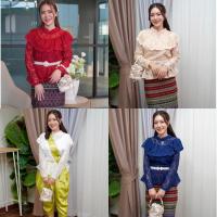 ราคา มีบริการเก็บเงินปลายทาง ▪️ เสื้อลูกไม้แขนยาว แต่งระบายเชิงลูกไม้ (1489079045)