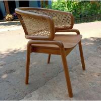 ราคา iLoft chair ทำสีฟรี !!เก้าอี้ไม้สักหวาย ร้านกาแฟ ผลิตจากไม้สักหวายแท้ลายพิกุล (12418965424)