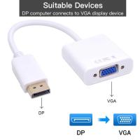 ราคา สายแปลง Displayport to VGA Adapter 1080P Display Port Male to VGA Female Converter for Projector HDTV Monitor DP to VGA (7853431893)