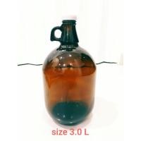 ราคา ขวดแก้วสีชา มีหูหิ้ว มีฝาปิด ขนาด 3 L (5642076940)