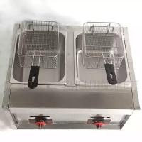 ราคา เตาทอดแก๊ส หม้อทอดแก๊สอ่างคู่ หม้อทอดเฟรนฟราย 12 ลิตร พร้อมส่ง (12135897607)