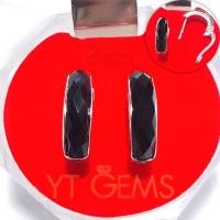 ราคา ต่างหูนิล ต่างหูเงินแท้ ชุบทองคำขาว พลอยนิลแท้ YTG-11718 (20856520080)