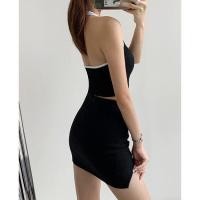 ราคา ถูกมาก เสื้อครอปคล้องคอ เสื้อครอปเอวลอย ครอปเอวลอย (23730360680)