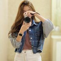 ราคา เสื้อแจ๊คเก็ตยีนส์ jacketยีนส์แขนผ้ายืด (108158891)