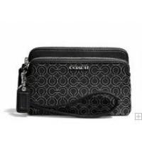 ราคา Coach Madison Op Art Signature Double Zip Wristlet F50995 สีดำ (47619503)