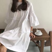 ราคา USED!!!! เดรสขาวน่ารัก white ruffle dress (6744184755)