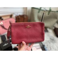 ราคา ของแท้ % กระเป๋าคล้องมือ Coach 2ซิปL สีแดง (14198276814)