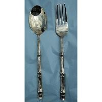 ราคา ช้อนส้อมลายต้นไผ่ ทองเหลือง 8 นิ้ว Brass fork and spoon 8 inches. (5700729533)