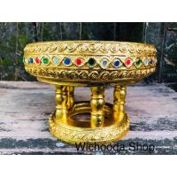 ราคา ขันโตกปิดทองลายหนอน ขนาด 8นิ้ว (20cm.) (6655350898)