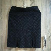 ราคา กระโปรงใส่ทำงานสีดำลายตาราง ผ่าหน้า 2 ข้าง (21591560903)