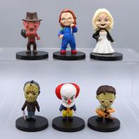 ราคา โมเดลฟิกเกอร์ PVC รูปการ์ตูนดิสนีย์ Bride of Chucky Friday the 13th Jason Voorhees Clown Chainsaw Q Version ขนาด 4-6 ซม. ของเล่นสําหรับเด็ก เจ้าสาว 6 ชิ้น ต่อชุด (22159968453)