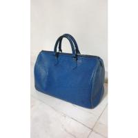 ราคา หลุยส์วิตตอง สปีดี้ 35 LV Speedy 35 Blue Epi Leather มือสอง ของแท้ กระเป๋อถือ หนังแท้ louis vuitton (13522925940)