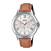 ราคา Casio Standard นาฬิกาข้อมือผู้ชาย สายหนัง รุ่น MTP-V300,MTP-V300L,MTP-V300L-7A2 - สีเงิน (2310597659)