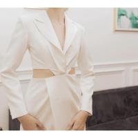 ราคา Amilia blazer dress_Aesthete.official เดรสสั้นสีขาว คอวี เว้าเอวเซ็กซี่ (20040111999)