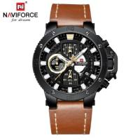 ราคา NEW นาฬิกา นาฬิกา naviforce แท้ ของแท้ราคาถูก รุ่น NF9159 B/Y/BN สายหนังสีน้ำตาลเหลือง รับประกัน 1ปี มีเก็บเงินปลายทาง (2090460668)