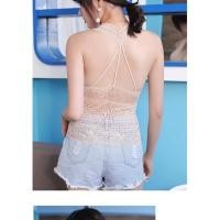 ราคา สายเดี่ยวลูกไม้เสื้อลูกไม้ตัวยาวสายไขว้หลังฟองน้ำถอดได้freesize (15244034975)