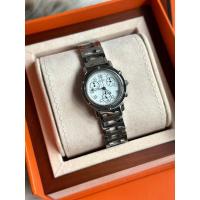 ราคา ⌚️Hermes Clipper Chronograph Date White Dial Boy’size (23382060902)