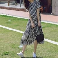 ราคา AT083 ชุดเดรสแขนสั้น พิมพ์ลายสก๊อตพลัสไซส์ สำหรับผู้หญิง ลายสก็อต (21689848089)