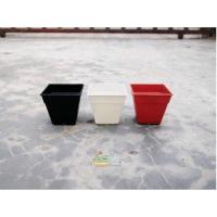 ราคา กระถางเหลี่ยม 2.7 นิ้ว พลาสติกอย่างดีแข็งแรง สีดำ สีขาว สีอิฐ (4229219761)