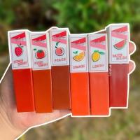 ราคา ลิปจุ่มแมทผลไม้ เนื้อนุ่ม สีสวย กันน้ำ 6 แท่ง 100฿ (3312262868)