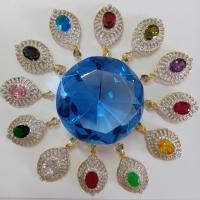 ราคา จี้ เพชร cz หางปลา ล้อมพลอยสี ชุบทองไมครอนหน้าขาว ราคาพิเศษ (6117505413)