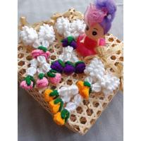 ราคา พวงมาลัยไหมพรม ไหว้พระ แขวนหน้ารถ ไหว้ผู้ใหญ่สีสดใส สินค้าเป็นงานแฮนด์เมดขนาดกว้าง 2 นิ้วยาว 10 นิ้ว​ รวมสายคล้อง (20506151182)