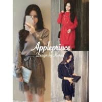 ราคา เดรสไหมพรมแขนยาวเนื้อผ้าดีมาก แต่งดีเทลชายระบาย (87627952)