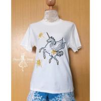 ราคา เสื้อยืดปักลายม้ายูนิคอนไซส์ใหญ่ งานป้าย It’s me basic เก็บเงินปลายทาง (2185460144)