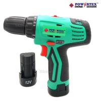 ราคา POWERTEX สว่านไร้สาย รุ่น PPT-SD-10-LI สว่านเจาะกระแทกคุณภาพสูง นำเข้าจากเยอรมัน แบต12V. 2ก้อน (707262271)