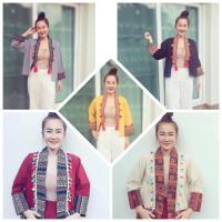 ราคา เสื้อคลุมกะเหรี่ยง เสื้อคลุมผ้าฝ้าย สีสดใส นางแบบใส่งานจริงจ้าว (7968478816)