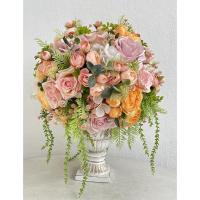 ราคา แจกันดอกไม้ประดิษฐ์ทรงกลมโทนส้มชมพู ขนาด สูง 40 cm. กว้าง 30 cm. (15013666785)