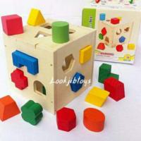 ราคา กล่องไม้หยอดบล็อกรูปทรง เรขาคณิต (85750280)