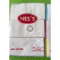 ราคา ผ้าอ้อมสาลูอองฟอง ยี่ห้อ Nes's ขนาด 27"x27" ผ้าสีขาวล้วน กุ้นขอบขาว (แพค 6 ผืน) ผ้าอ้อมแบบซักได้ มือสอง มือ2 (18426172265)