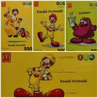 ราคา บัตรเติมเงิน การ์ดเติมเงิน " Set : Mc Donald's - แมคโดนัลด์ : 4 ใบ " บัตรโทรศัพท์ใช้แล้ว (ของสะสม) ของมือสอง (8979248610)