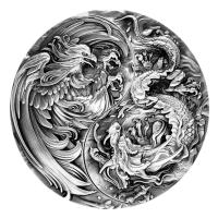 ราคา Republic of Chad Coin, 2021 Chinese Dragon & Phoenix 2oz & 2oz Silver Coin เหรียญมงคลเสริมฮวงจุ้ยด้วยหยินหยาง มังกรคู่กั (6181077411)