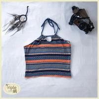 ราคา เสื้อเกาะอก ผูกคอ H&M size s อก 30-36 นิ้ว มือสอง สภาพดี (7929955191)