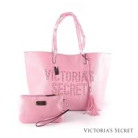 ราคา Victoria’S Secret กระเป๋าหนังเรียบ Laser Cut Logo เซ็ต2 ใบ สีชมพู ของแท้100% New! (22673239756)