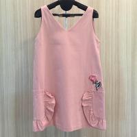 ราคา Lynaround เอี๊ยมกระโปรงผ้ายีนส์สีชมพู (5448435873)