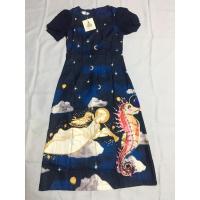 ราคา เดรสยาวงานป้ายลายเทวดาสีกรม (7651541284)