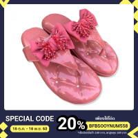 ราคา SOFA Shu รองเท้าหูหนีบ แต่งโบว์ สีชมพูเงา (6257551270)