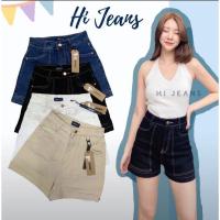 ราคา กางเกงยีนส์ขาสั้นเอวสูงแต่งตะเข็บสีชมพู #5607 (10868019144)