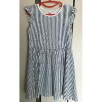 ราคา H&M แท้ : มือสอง เดรสเด็กหญิง ลายทางยาวสีขาว-น้ำเงิน แขนกุด (19988928101)