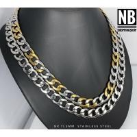ราคา 663/664 สร้อยสแตนเลส สร้อยสแตนเลสแท้ เลสคอ โซ่แบนNKกว้าง11.5mmยาว20-26นิ้ว steel color/ 2k colorไม่ลอกไม่ดำใส่อาบน้ำได (5848923073)