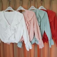 ราคา เสื้อแขนระบายผ้าลินิน (1494051575)
