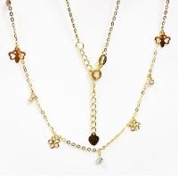 ราคา Princely สร้อยคอทองเคแท้ 18K ผีเสื้อ&ดอกไม้ ประดับด้วยเม็ดบอลทองคำขาวและพิงค์โกล (7411284167)