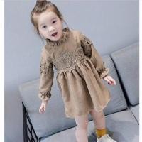 ราคา เดรสแขนยาว คอปีน ผ้าลูกฟูก แต่งลูกไม้ (1214813851)