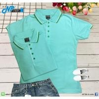ราคา เสื้อโปโล สีเขียวมิ้น ขลิบขาว-เขียวเข้ม (EATK) (21049098174)