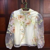 ราคา เสื้อผ้าแก้ว แขนพอง ลายดอก (4419791971)